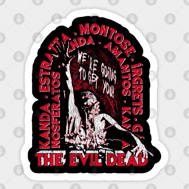 The Evil Dead Sticker by Video Nastees